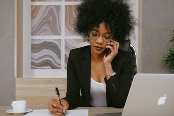 image of woman on phone